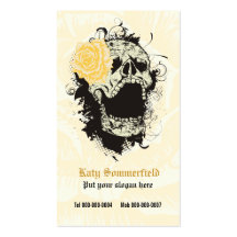 Personalizado del cráneo gótico elegante del grung tarjeta de visita
