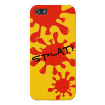 Personalizado divertido rojo del chapoteo de la pi iPhone 5 carcasas
