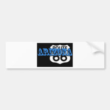 ¡Personalizar azul de la ruta 66 de Arizona él! Etiqueta De Parachoque