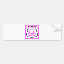¡personalizar rosado de la ruta 66 esto! etiqueta de parachoque