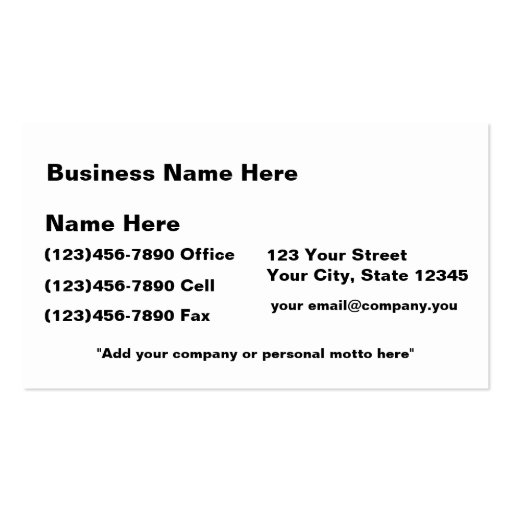 Personalize-2 Sided-Power Industry Business Card Template (back side)