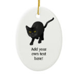 Personalize a cute Black Cat Ornament