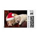 Personalize Adorable Santa Dogs Holiday postage
