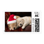 Personalize Adorable Santa Dogs Holiday postage