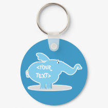 Personalize an Elephant, <YOUR TEXT> keychains
