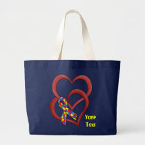 autism, bag, tote, gift, children, school, day, care, nursery, birthday, Bolsa com design gráfico personalizado