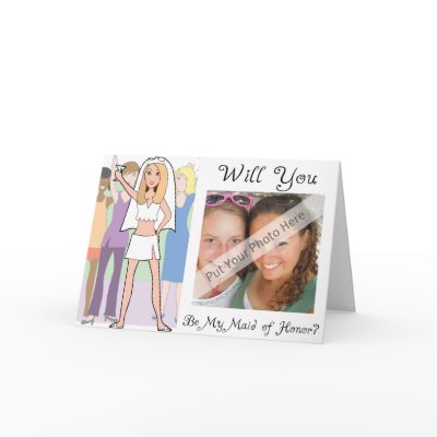 Personalize Be My Maid of Honor Photo Invitation Card