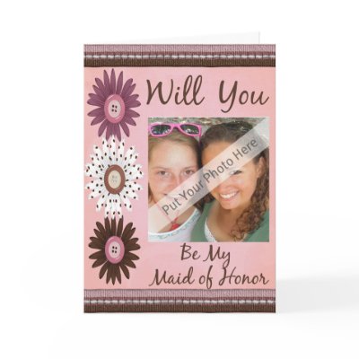 Personalize Be My Maid of Honor Photo Invitation Greeting Card
