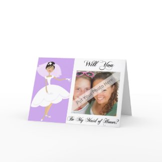 Personalize Be My Maid of Honor Photo Invitation Greeting Card