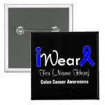 Personalize Blue Ribbon Colon Cancer Buttons