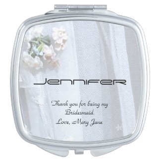 Personalize Bridesmaid Compact Mirror Vintage Lace