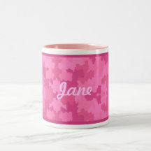 Personalize Bright Pink Camouflage Mug
