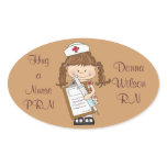 Personalize Brunette Nurse Gifts! stickers