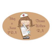 Personalize Brunette Nurse Gifts! stickers