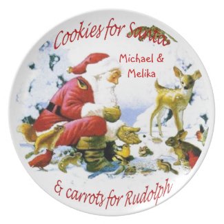 Personalize Christmas Cookies for Santa Name Dinner Plate