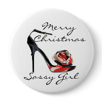 Personalize Christmas Stocking Stuffer Sassy Girl buttons by dizzypixels Personalize Christmas Stocking Stuffer Sassy Girl buttons