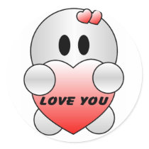 Personalize Cute LOVE YOU Character stickers by iSAYyouSAY Personalize Cute LOVE YOU Character stickers
