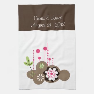 Personalize Floral Tea Towel kitchentowel