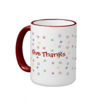 Personalize "Give Thanks" Thanksgiving Mug by dizzypixels Personalize "Give Thanks" Thanksgiving Mug
