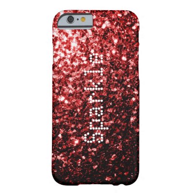 Personalize Glamour Red Glitter sparkles Barely There iPhone 6 Case