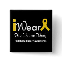 Personalize gold Ribbon Childhood Cancer Button