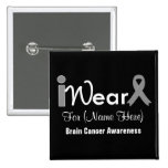 Personalize Grey Ribbon Brain Cancer buttons