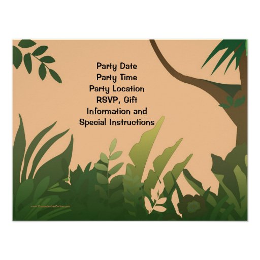 Personalize Happy Jungle Birthday Party Invitation