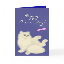 Personalize Happy Purrr...day Blank Card by dizzypixels Personalize Happy Purrr...day Blank Card