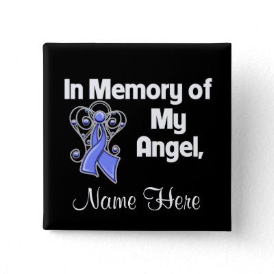 Personalize In Memory Angel Esophageal Cancer Buttons