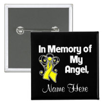 Personalize In Memory of My Angel Bladder Cancer Button