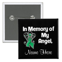 Personalize In Memory of My Angel Liver Cancer Buttons