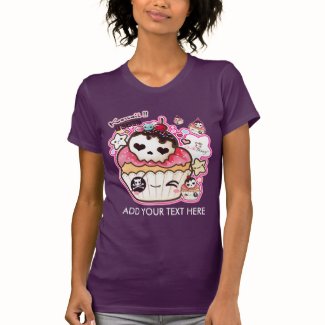 Personalize kawaii cute skull cupacke tee shirts