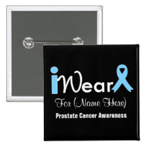 Personalize Light Blue Ribbon Prostate Cancer Button