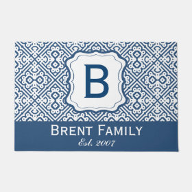 Personalize Monogram Family Emblem. Custom Colors Doormat