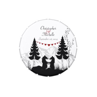 Personalize Mountain Bears Wedding Favor Candy Tin