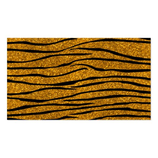 Personalize name gold glitter zebra stripes business card template (back side)