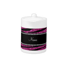 Personalize name pink glitter zebra stripes