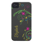 Personalize Neon Floral iPhone 4 Barely There Case Case-Mate iPhone 4 Case