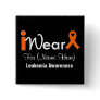 Personalize Orange Ribbon Leukemia Pinback Button