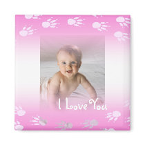 Personalize Paw Paw Prints Baby Photo Magnet by dizzypixels Personalize Paw Paw Prints Baby Photo Magnet
