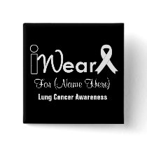 Personalize Pearl Ribbon Lung Cancer Button