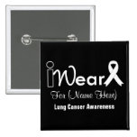 Personalize Pearl Ribbon Lung Cancer Button