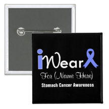 Personalize Periwinkle Ribbon Stomach Cancer Buttons