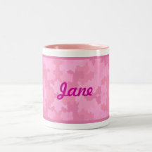 Personalize Pink Camouflage Mug