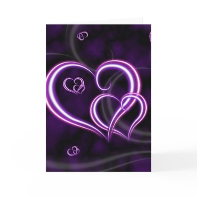Personalize Purple Hearts Elegant Cards by dizzypixels
