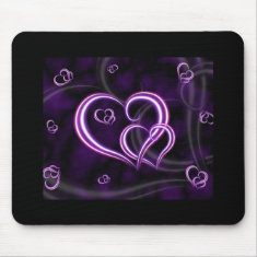 Personalize Purple Hearts Elegant mousepad