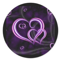 Personalize Purple Hearts Elegant stickers