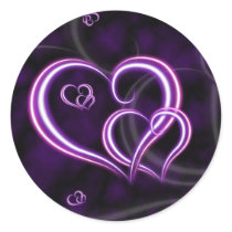 Personalize Purple Hearts Elegant stickers