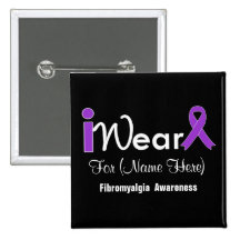 Personalize Purple Ribbon Fibromyalgia Pins