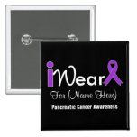 Personalize Purple Ribbon Pancreatic Cancer Pinback Buttons